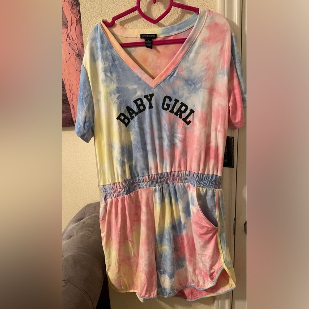 Plus Size Women’s colorful romper with pockets size 1X New